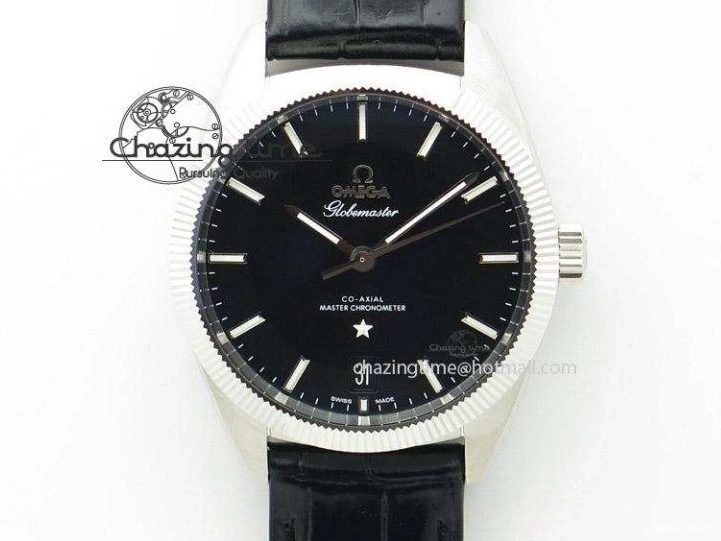 0308 MoistureWicking De Ville Chronograph SS OMF 1:1 Best Edition Blue Dial On Blue Leather Strap A 8110